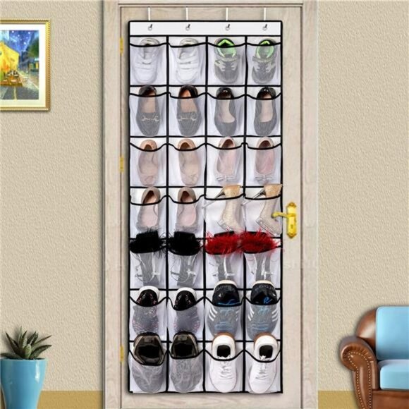 REGELOGO Over Door Shoe Organizer 28 Pocket Hanging Rack Closet Storage - Picture 6 of 7